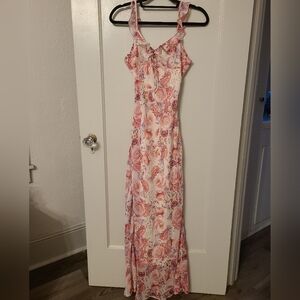 2bella Pink and Purple Floral Maxi Dress M Nwt